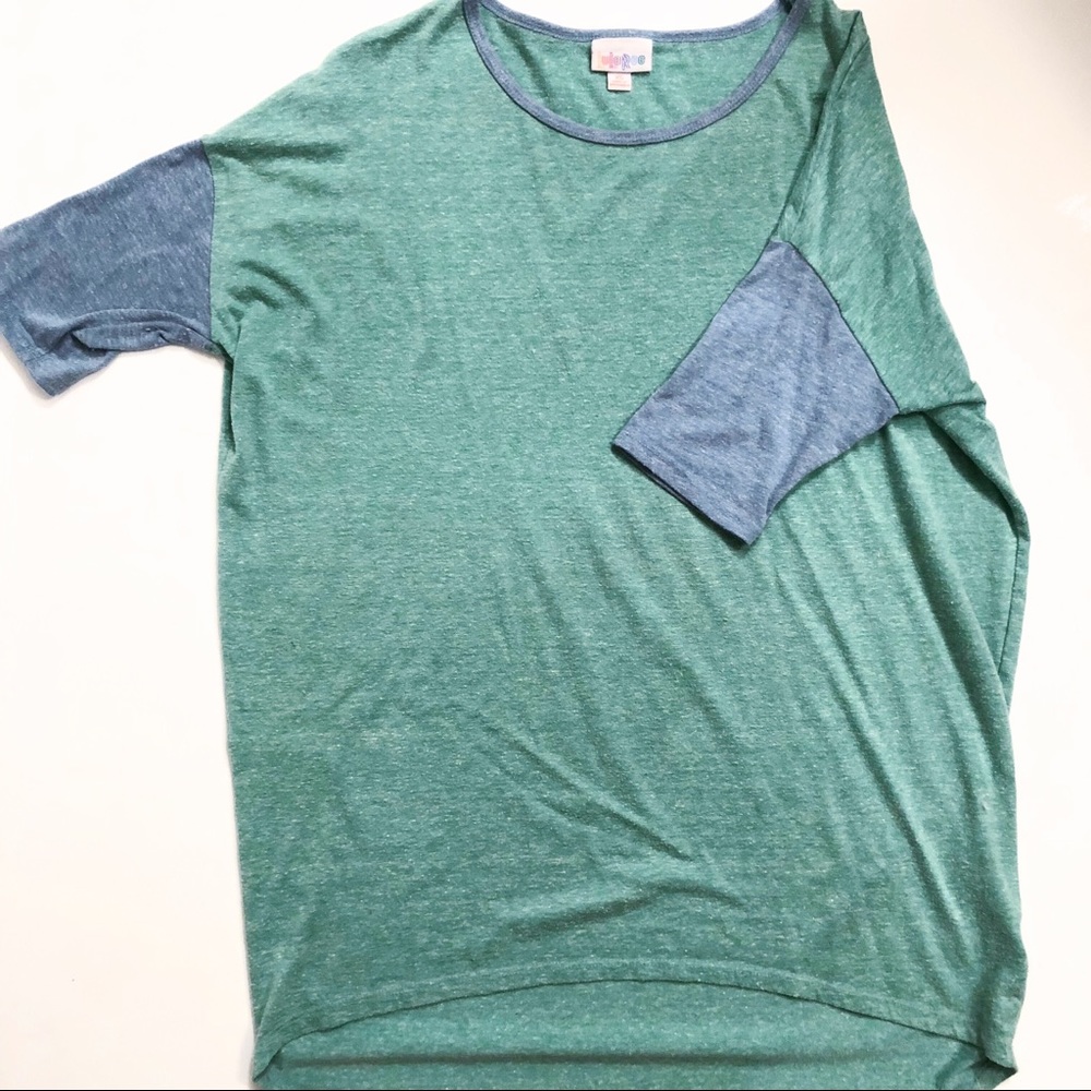 Lula Roe xs green and blue Irma